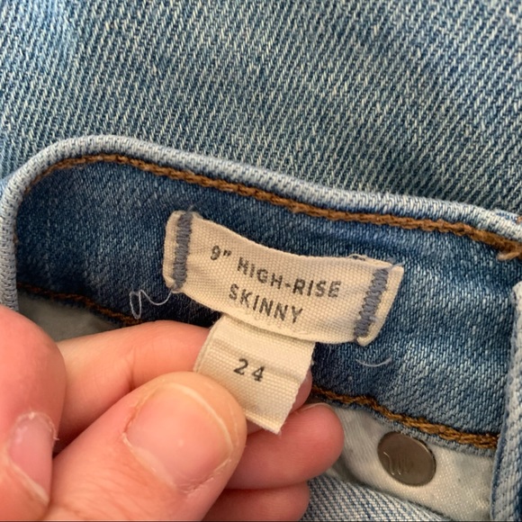 Madewell High Rise Skinny Jeans Seamed Step Hem 24 - Picture 9 of 10